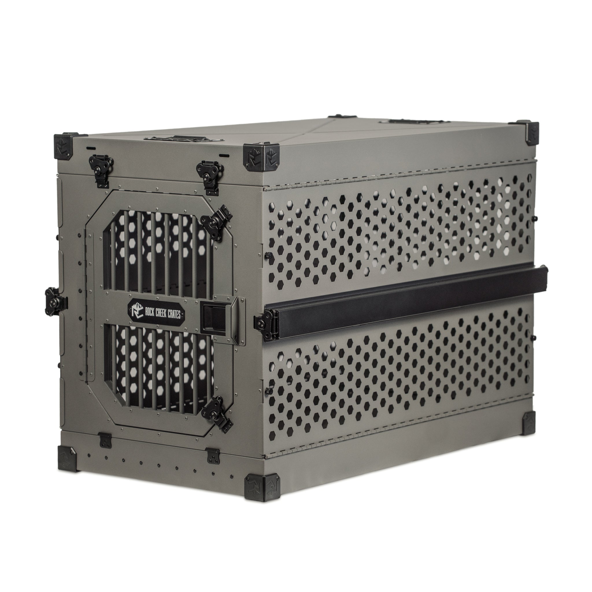 Collapsible Aluminum Dog Crate, 34" / Gray