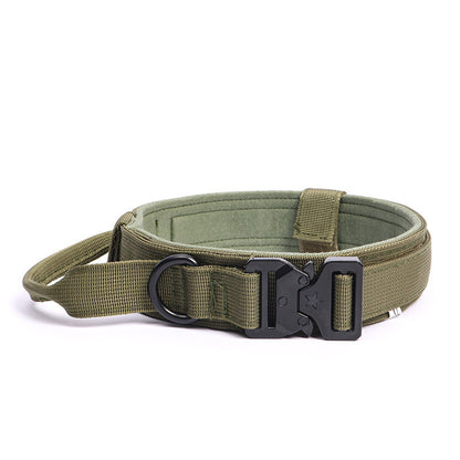 Tactical Dog Collar with Handle Quick-Release Metal Buckle Heavy Duty Nylon Wide Fit for Training Outdoor Adventures Medium Large Dogs M L XL 6 Colors