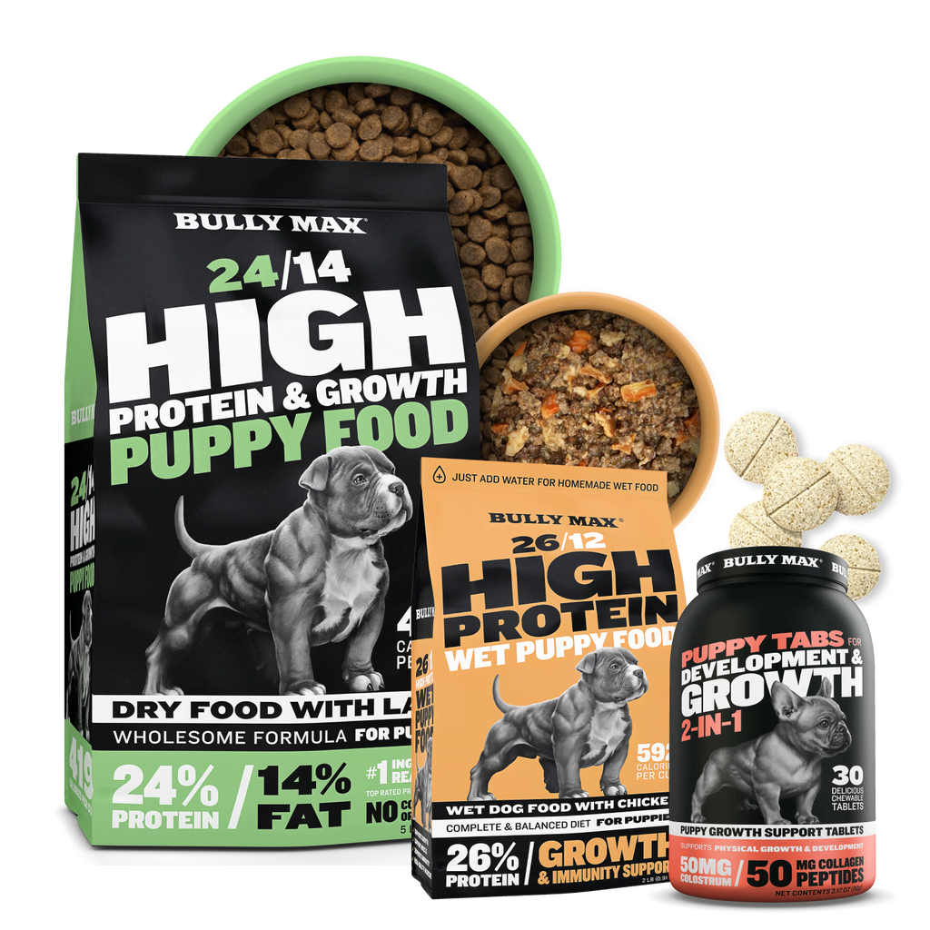 Puppy Nutrition Food Bundle, 5 lbs dry + 5.5 lbs wet + 30 tabs