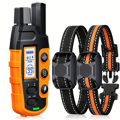4000ft Dog Training Collar with Remote – 99-Level Static, 16-Level Vibration & 8-Level Beep | Rechargeable E-Collar for Small to Large Dogs 5–150 lbs | Adjustable Nylon Strap | 1 or 2 Collar Options