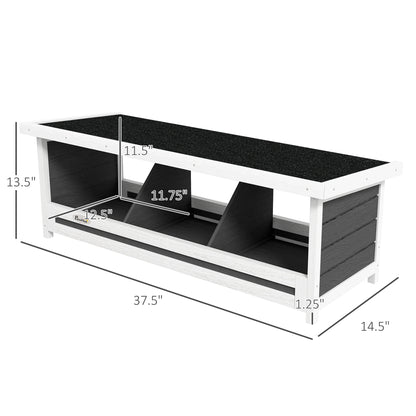 Chicken Nesting Box 3 Hole Wood Laying Box with Asphalt Roof for Hens, Indoor Outdoor Chicken Coop Nesting Boxes Fits Up to 3 Chickens, 37.5" L Weather-Resistant Fir Wood Hen House, Gray