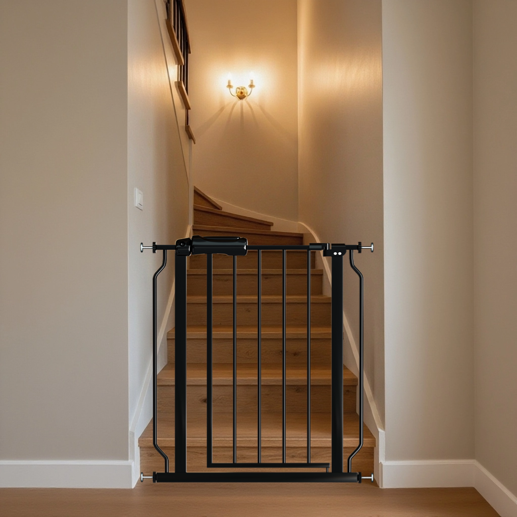 Extra-Wide Pet and Baby Gate, 30.7"Tall / 29.1-33.9“ / Black