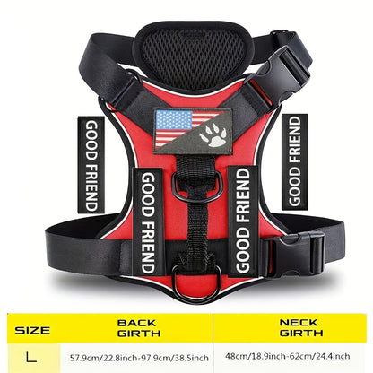 Service Dog Harness with 5 Patches – Reflective Adjustable Oxford Vest with Inner Mesh Layer, Service Dog ID System for Small Medium Large Dogs, XS–XL, 5 Colors