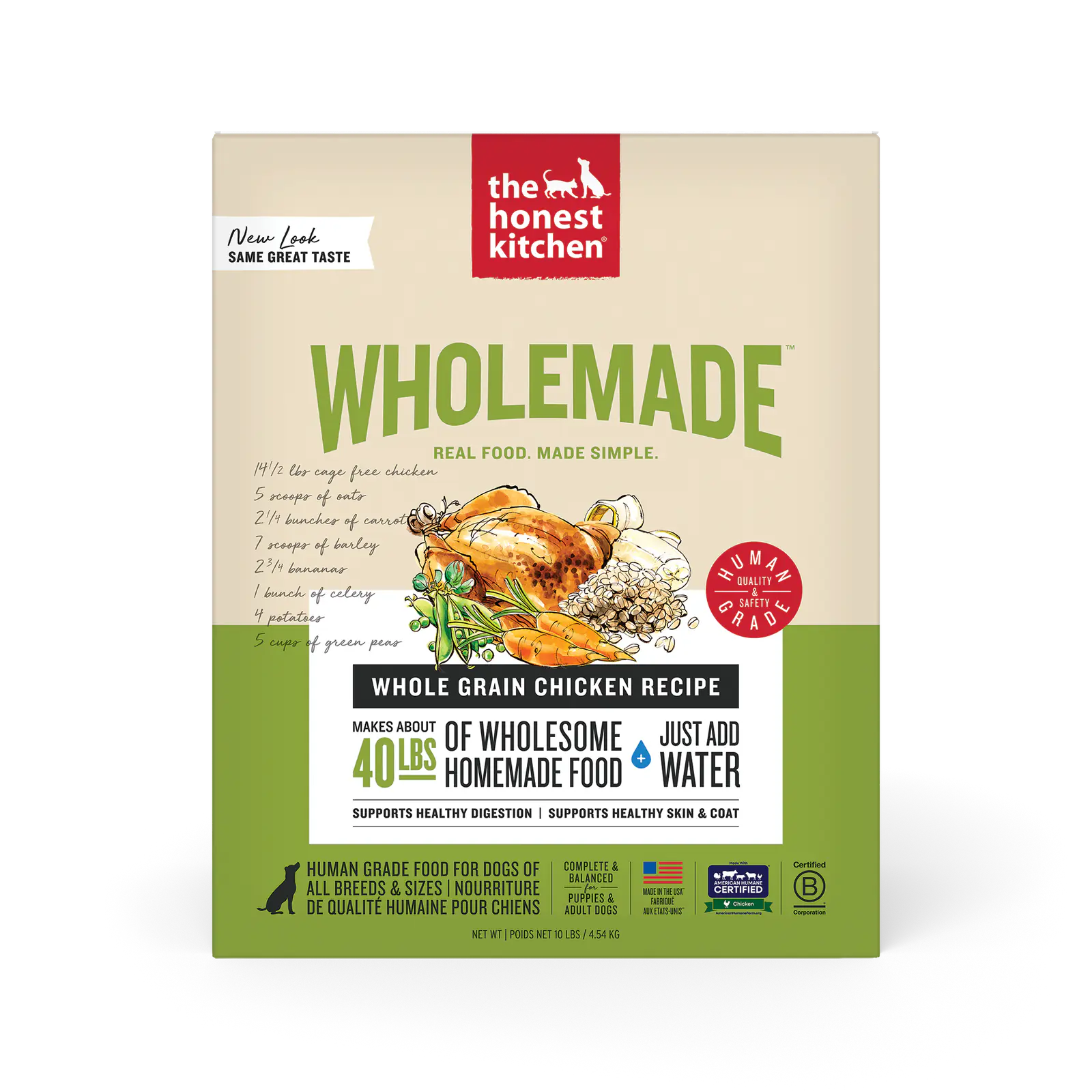 Dehydrated Whole Grain Chicken Dog Food for Easy Homemade-Style Meals, Toppers, and Enrichment Toys main product image