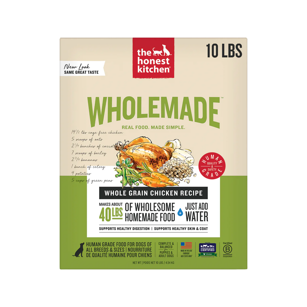 Dehydrated Whole Grain Chicken Dog Food for Easy Homemade-Style Meals, Toppers, and Enrichment Toys - 10 lb