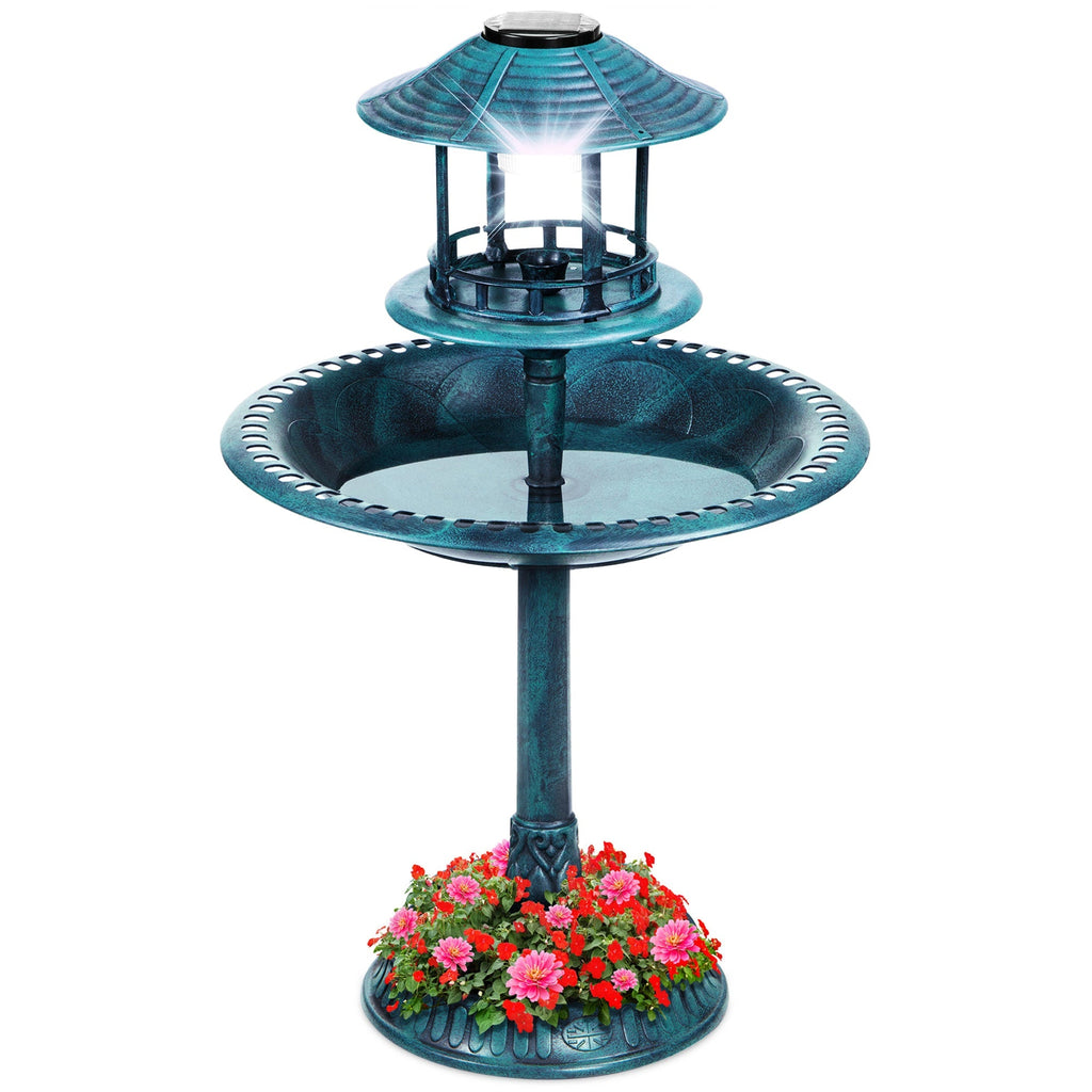 Solar Lighted Pedestal Bird Bath product image 29