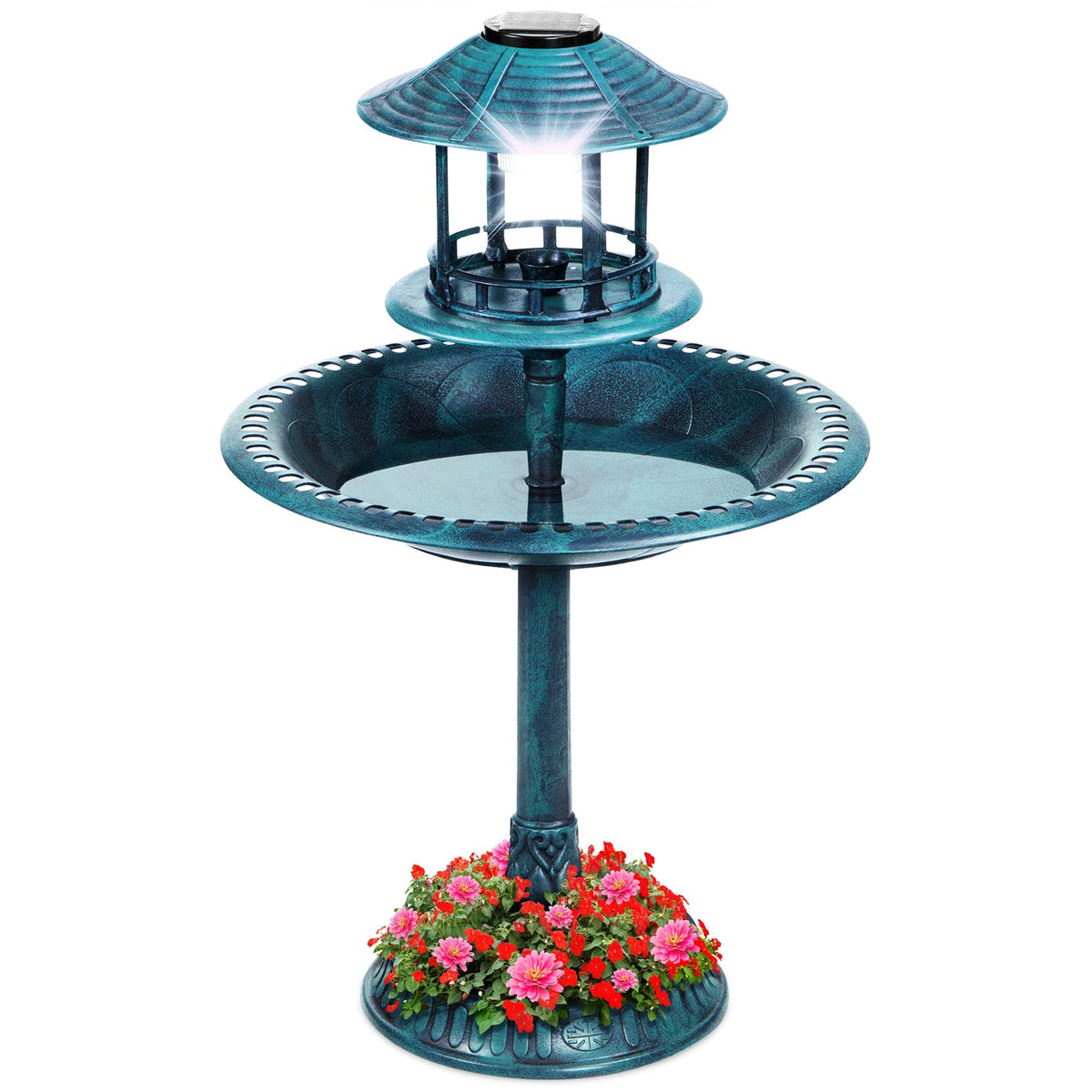 Solar Lighted Pedestal Bird Bath product image 29