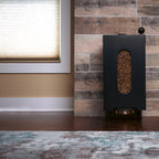 Dog food storage dispenser with mid century feeder styling, product image 2