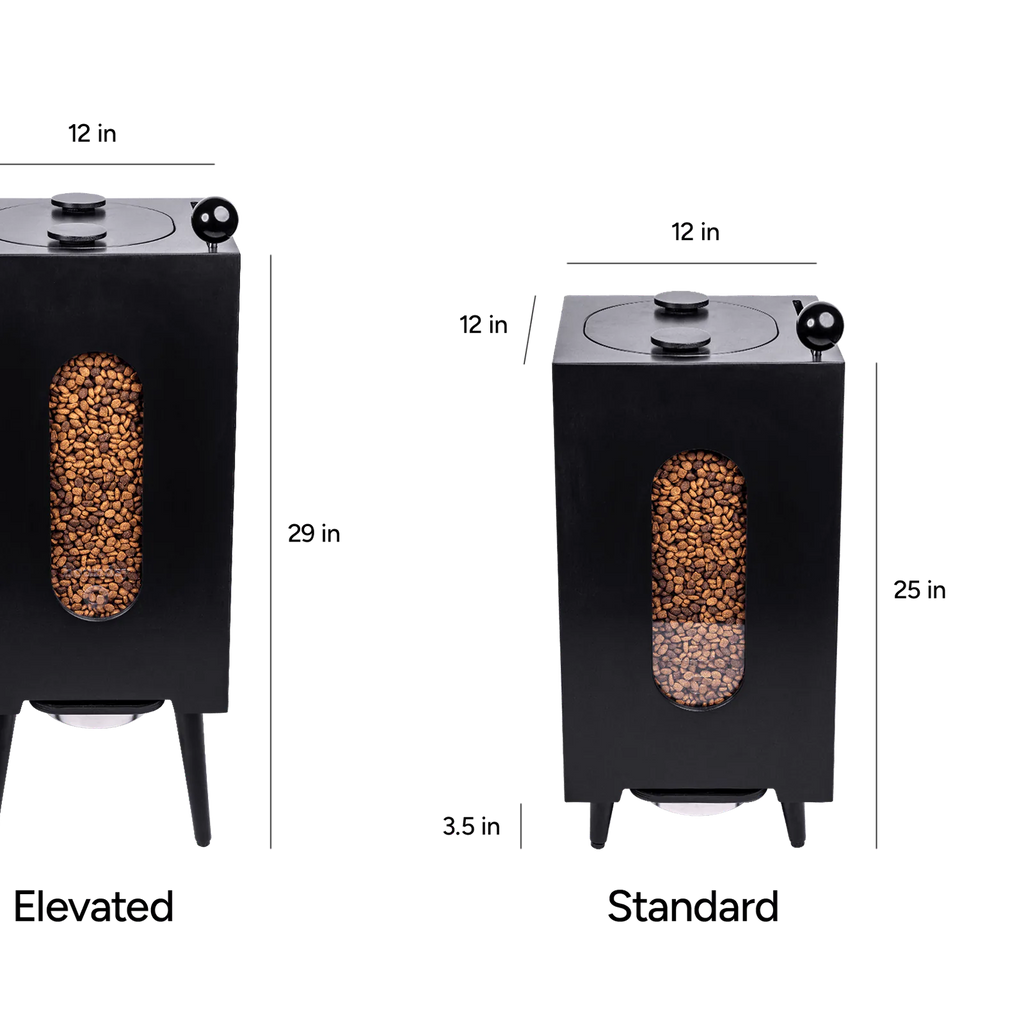 Dog food storage dispenser with mid century feeder styling, product image 8
