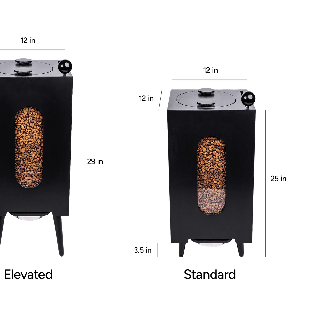Dog food storage dispenser with mid century feeder styling, product image 8
