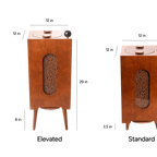 Dog food storage dispenser with mid century feeder styling, product image 26