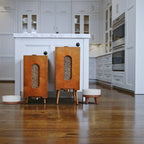 Dog food storage dispenser with mid century feeder styling, product image 27
