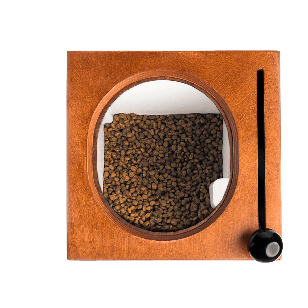 Dog food storage dispenser with mid century feeder styling, product image 33