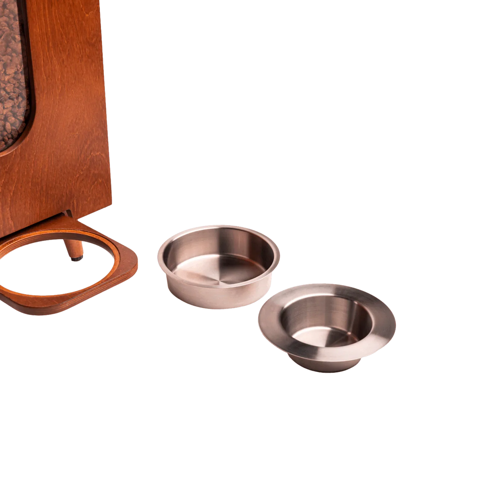 Dog food storage dispenser with mid century feeder styling, product image 34