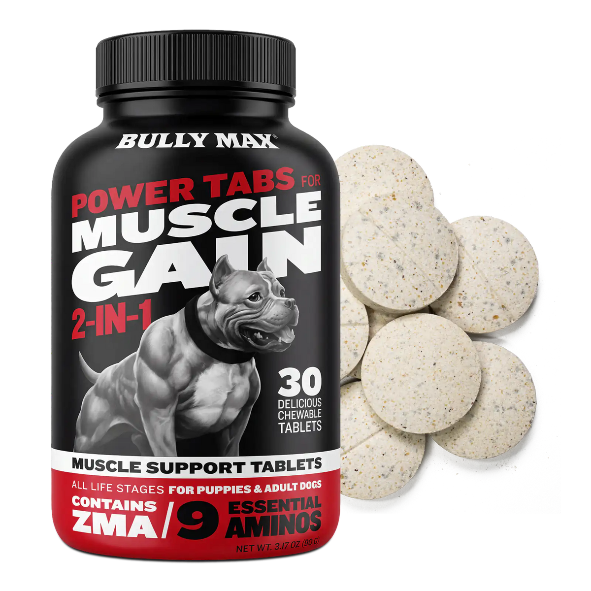 Dog muscle support tablets with protein vitamins and minerals, product image 1