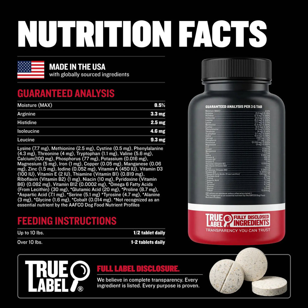 Dog muscle support tablets with protein vitamins and minerals, product image 6
