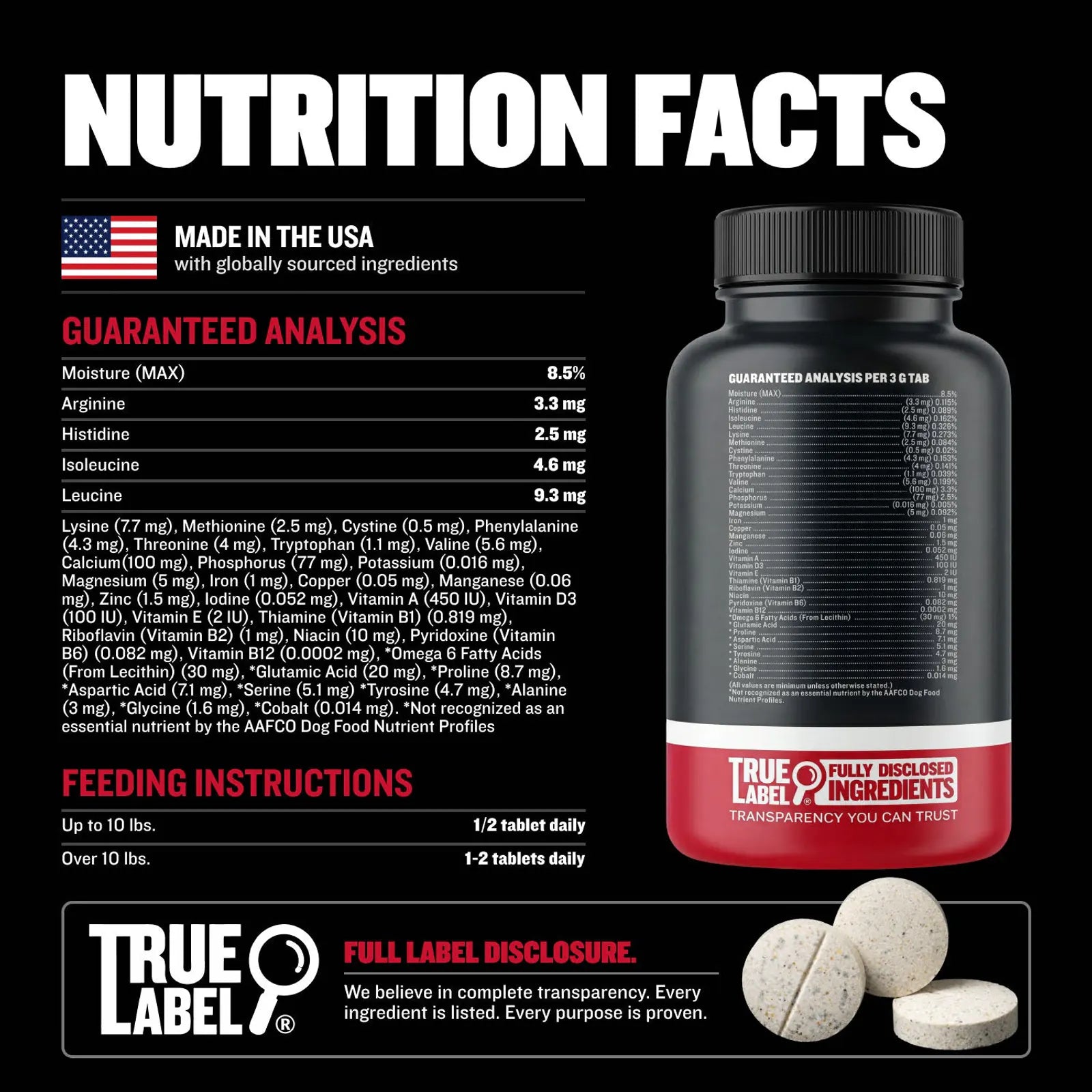 Dog muscle support tablets with protein vitamins and minerals, product image 6