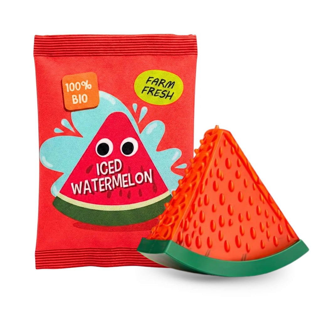 Plush Dog Toy 2-in-1 Melon Splash Surprise for Rip, Squeak, Reveal and Repeat Play Sessions