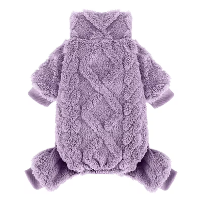 Fleece Dog Sweater Turtleneck Jumpsuit for Small Dogs & Cats 1-15 lbs - Soft Warm Winter Puppy Pajamas Onesie, Machine Washable Open Belly Pet Clothes for Girls, XXS-M, 6 Colors