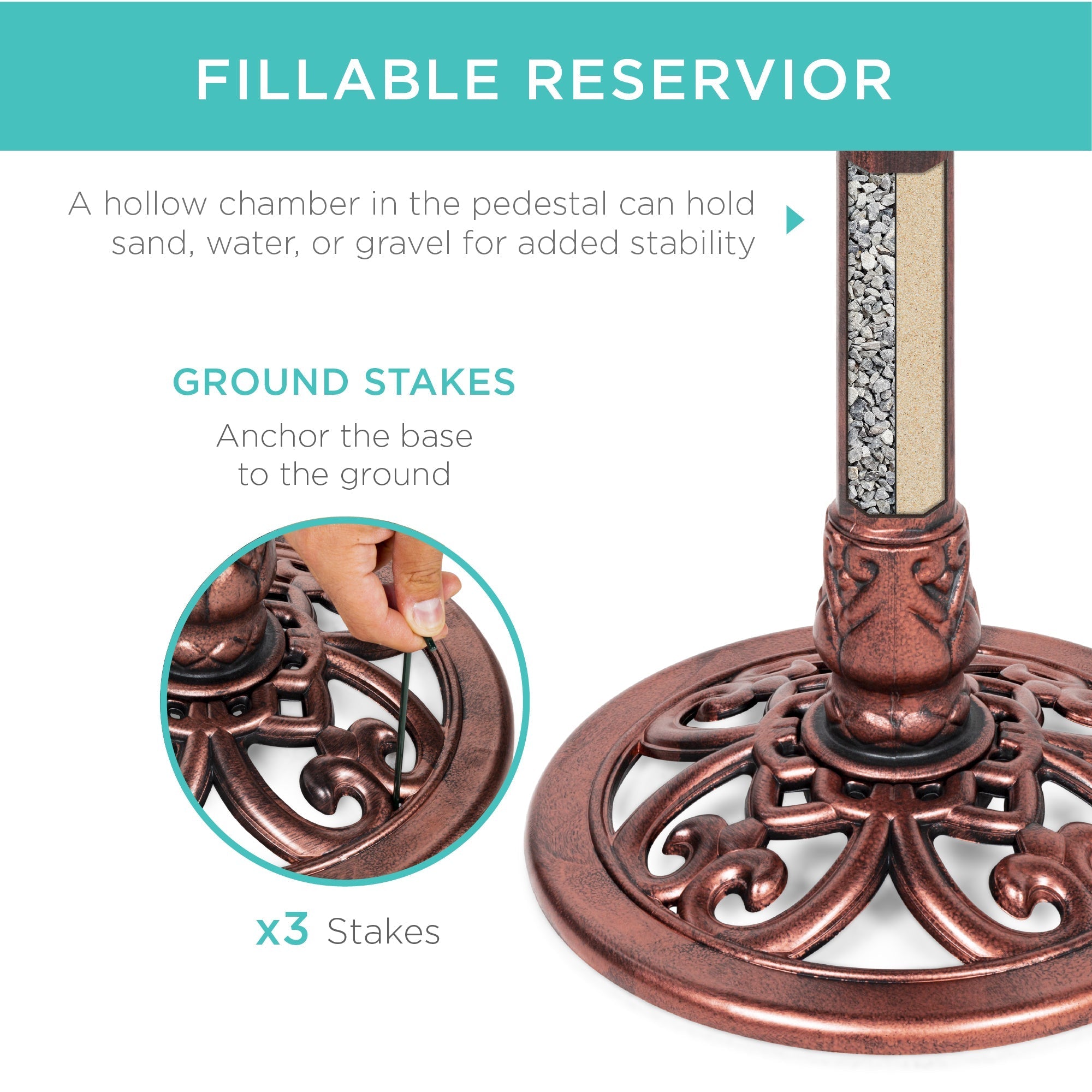 Vintage Outdoor Polyresin Bird Bath product image 4