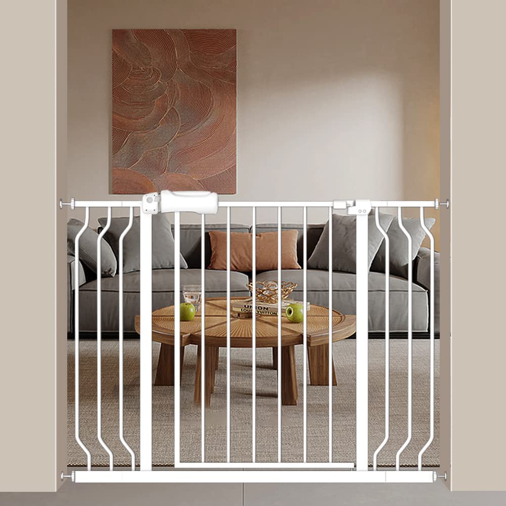 Extra-Wide Pet and Baby Gate, 30.7"Tall / 29.1-33.9“ / White