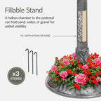 Solar Lighted Pedestal Bird Bath product image 13
