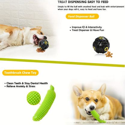 Dog Chew Toy Set 25 Pieces with Rope Toys Squeaky Toys Tug of War Teething Toys Treat Dispenser Ball Teeth Cleaning for Puppies Small Medium Large Dogs
