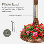 Solar Lighted Pedestal Bird Bath product image 20