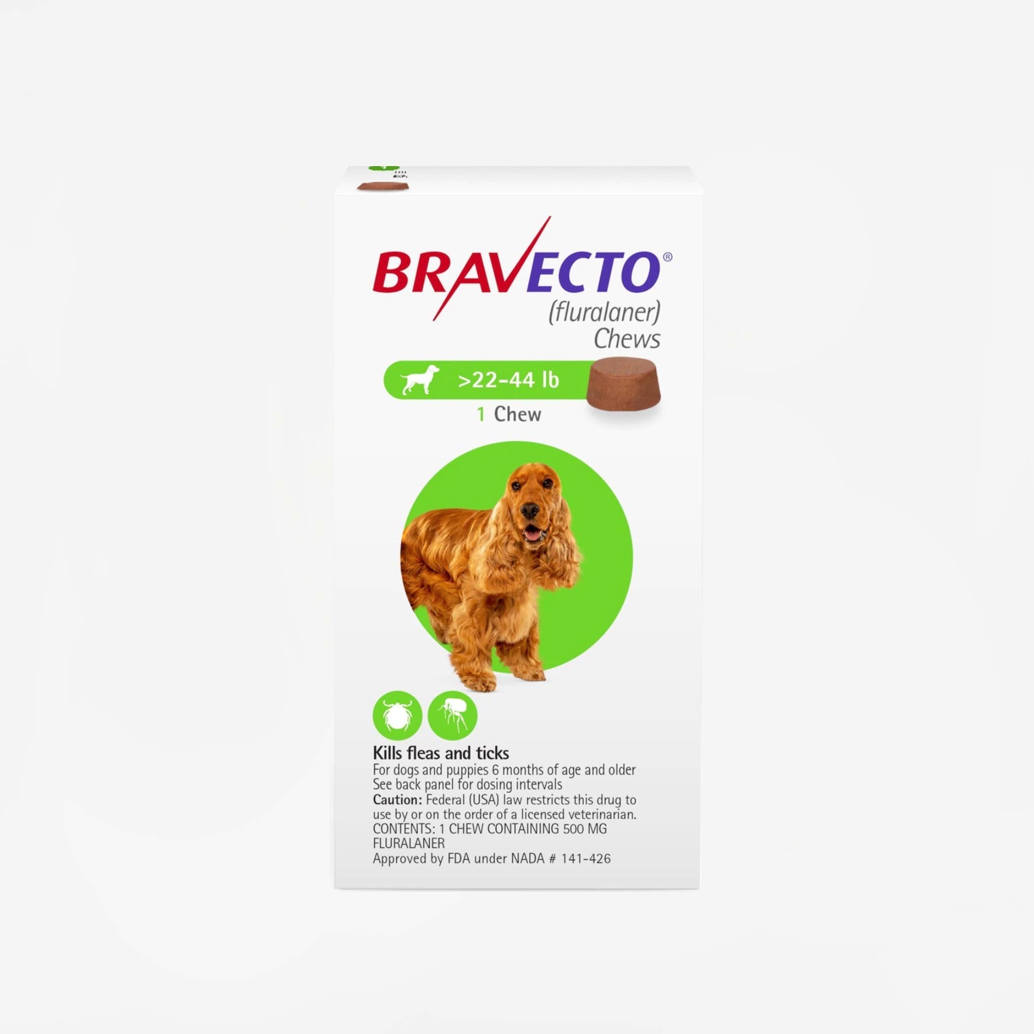 Prescription Flea and Tick Treatment for Dogs Chews / 22-44 lbs; 500 mg