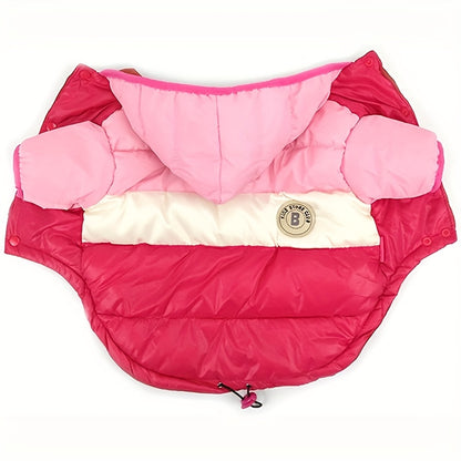 Dog Winter Coat Puffer Jacket Windproof Warm Padded Snow Vest for Small Breeds, Lightweight Outdoor Dog Clothes for Chihuahua Poodle Yorkshire Terrier, Sizes L XL XXL, Orange Blue Pink