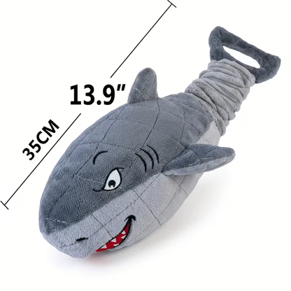Squeaky Plush Dog Toys for Small Medium Large Dogs - Crinkle Stuffed Animal Chew Toy for Puppies, Shark & Platypus Design, Interactive Teething Toy for Aggressive Chewers, Fun Pet Gift