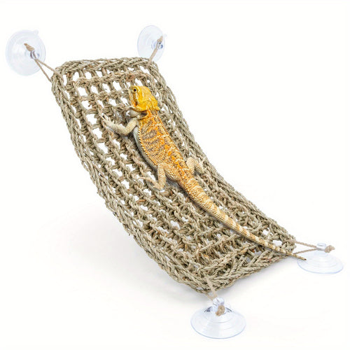 Reptile Hammock for Lizards – Large Bearded Dragon Hammock, Hanging Lizard Lounger for Tank, Chameleon Gecko Habitat Accessories, Reptile Tank Decor