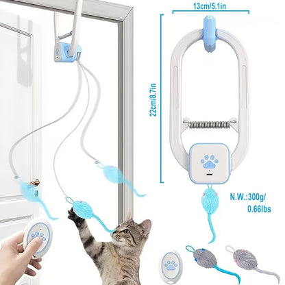 Remote Control Flying Bird Cat Toy Electric Automatic Drone with Hanging Motion Indoor Cat Enrichment Toy for Kittens Adult Cats Boredom Buster Blue 1-Pack 2-Pack