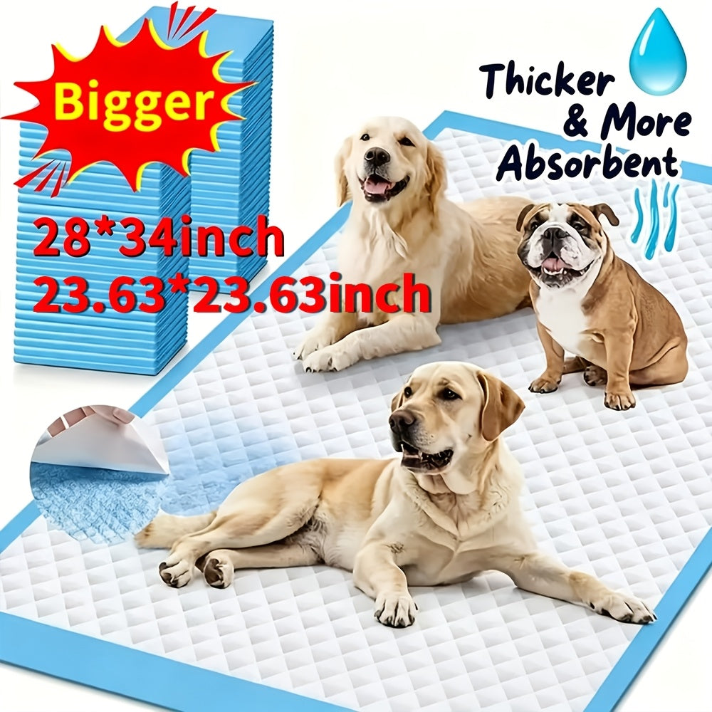 (Quick Arrival) 80/100pcs Enlarged And Thickened High-quality Super Absorbent Dog Pee Pad, 28inch*34inch/23.62*23.62in Is Suitable For Medium And Large Dogs, Easy To Clean, And A Must-have For Camping Home Dogs