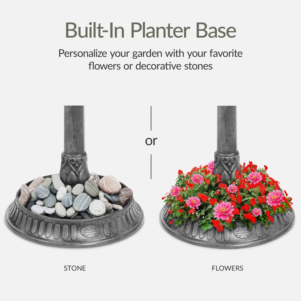 Solar Lighted Pedestal Bird Bath product image 12