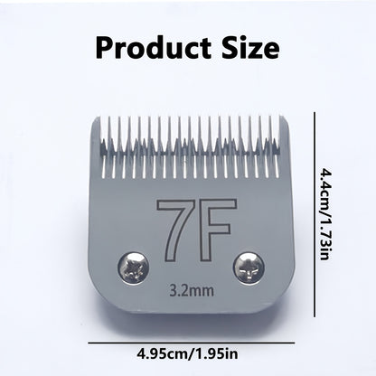 Dog Clipper Replacement Blades – Ceramic & Carbon Steel Detachable Blades in 5 Sizes (3F/4F/5F/7F/10#) | Compatible with Andis AG/AGC, Wahl KM2/KM5/KM10, Oster & More | Professional Pet Grooming Accessory