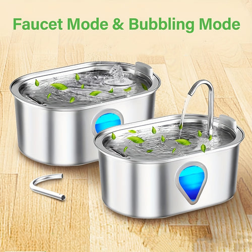 (8 Filters For 3L/3.5L Can Be Sold Separately)NPET 0.93GAL/0.79GAL Large Pet Water Fountain With 2-in-1 Design, Transparent Viewing Windows For Easy Water Monitoring, USB Charging, Automatic Water Dispenser For Cats And Dogs, Without Battery