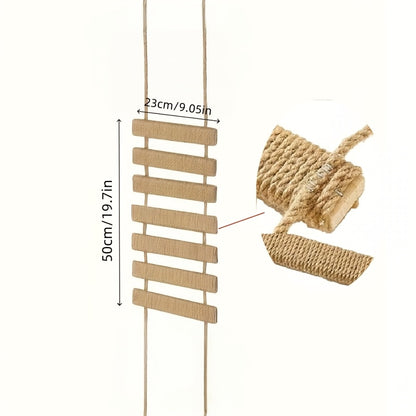 Cat Scratching Post Sisal Hemp Rope Replacement Column for Cat Tree Climbing Frame Indoor Cat Ladder, Multiple Lengths 13.78" 19.69" 39.37" Solid Wood & Hemp Rope Options, Durable Cat Scratcher Pole