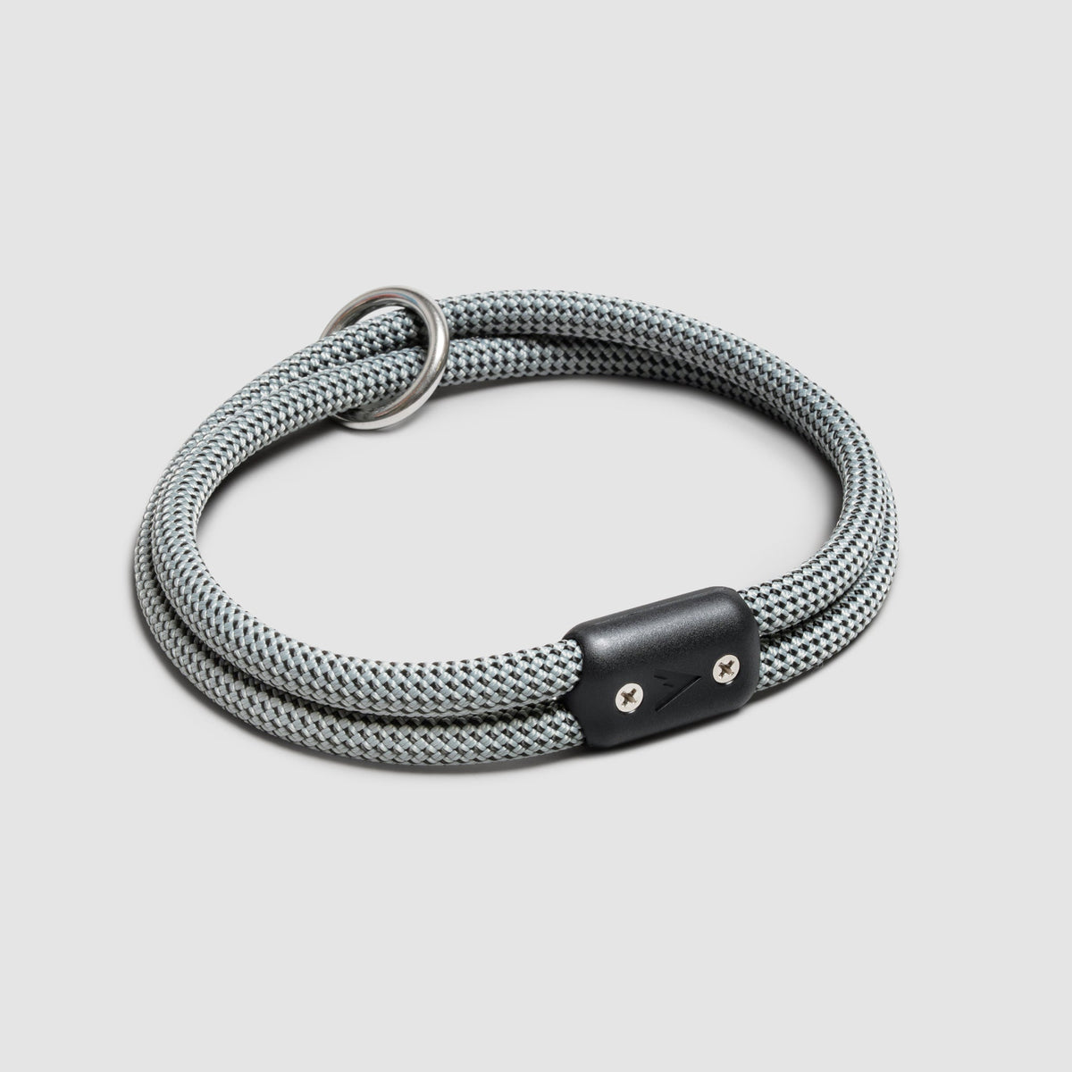 Climbing Rope Slip-On Dog Collar, Silver / 16"