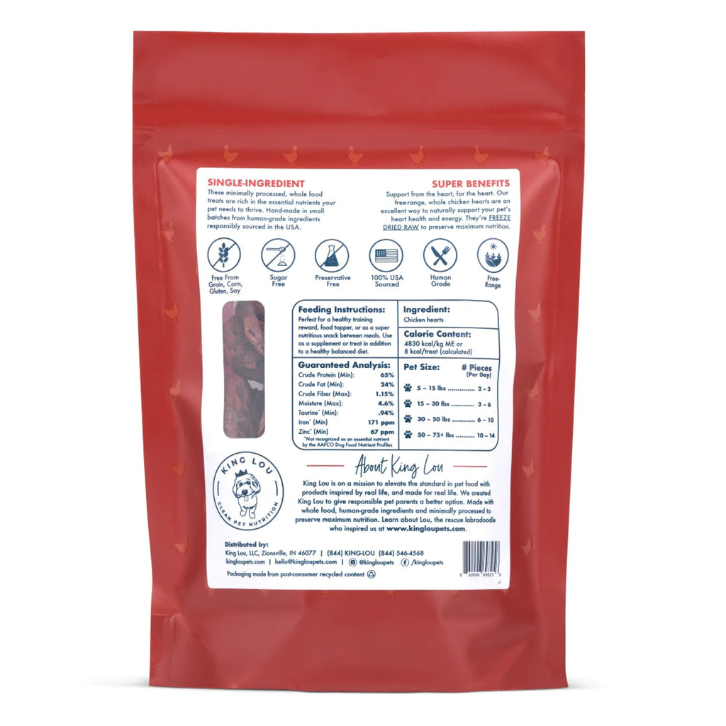 Freeze dried whole chicken hearts for dogs and cats, product image 2