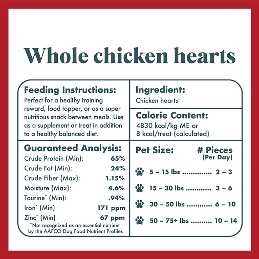 Freeze dried whole chicken hearts for dogs and cats, product image 5