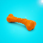 Nylon Dog Chew Toy, Orange Bone with Textured Grooves for Aggressive Chewers, Available in Large or Medium
