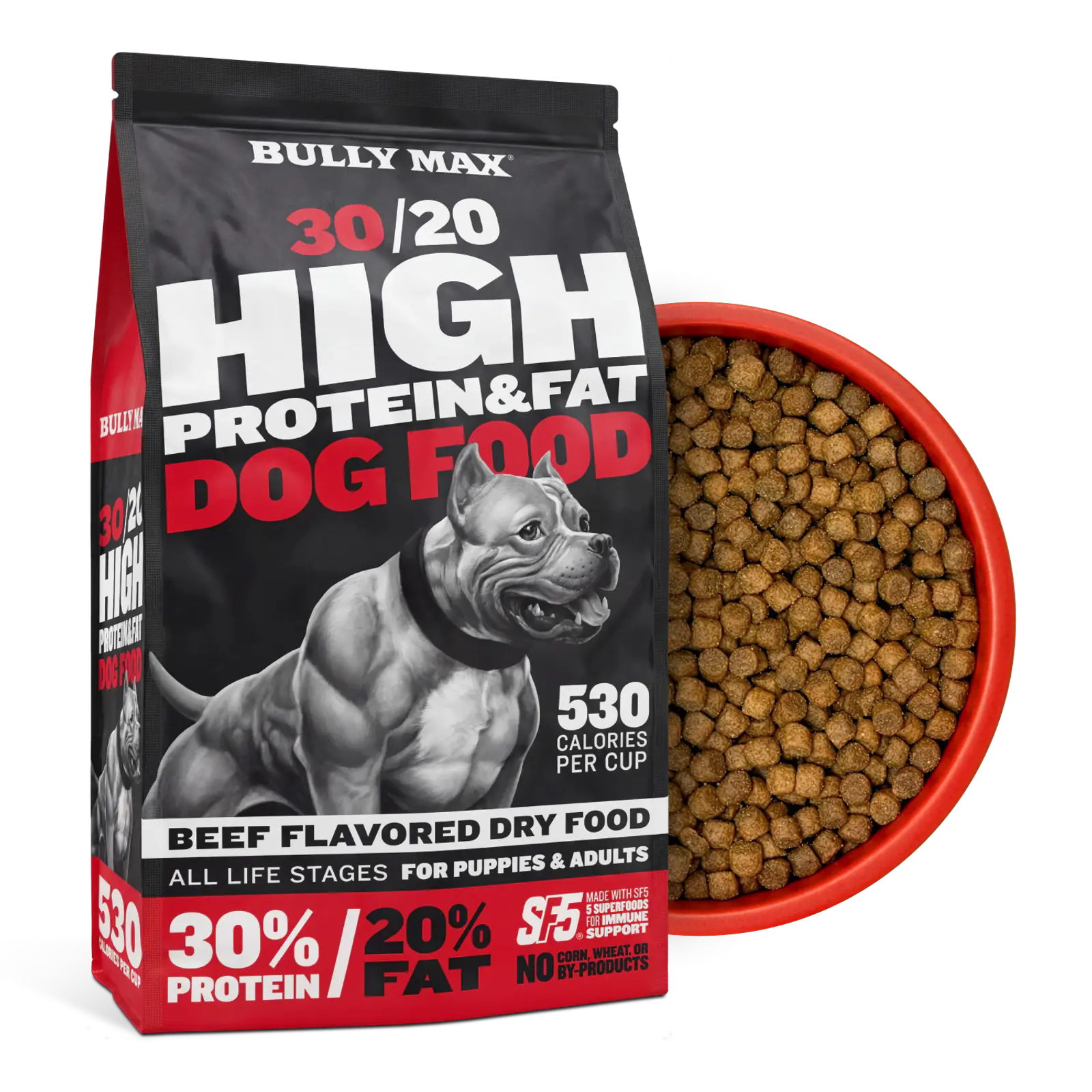 High Protein Dry Dog Food Made with a 30/20 Beef Formula for Active Dogs Across All Life Stages main product image