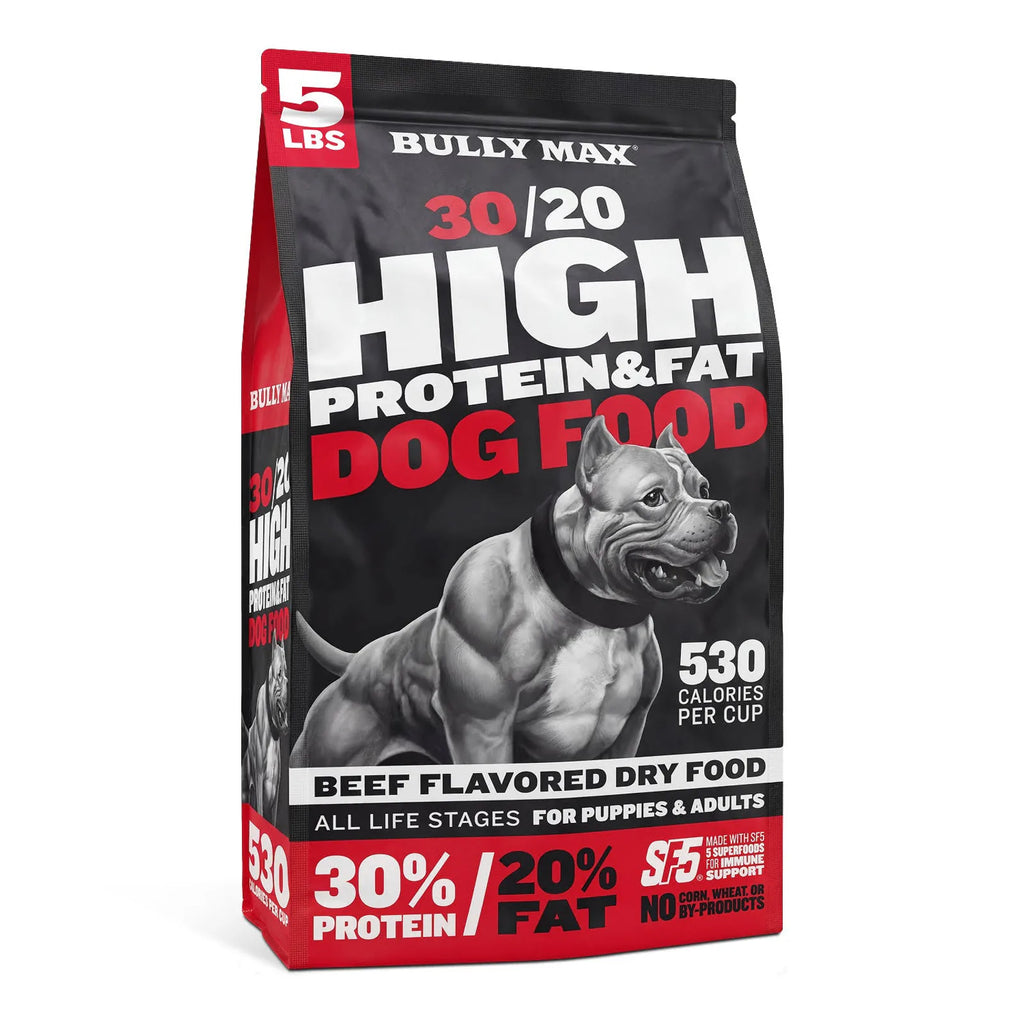 High Protein Dry Dog Food Made with a 30/20 Beef Formula for Active Dogs Across All Life Stages, 5 pound