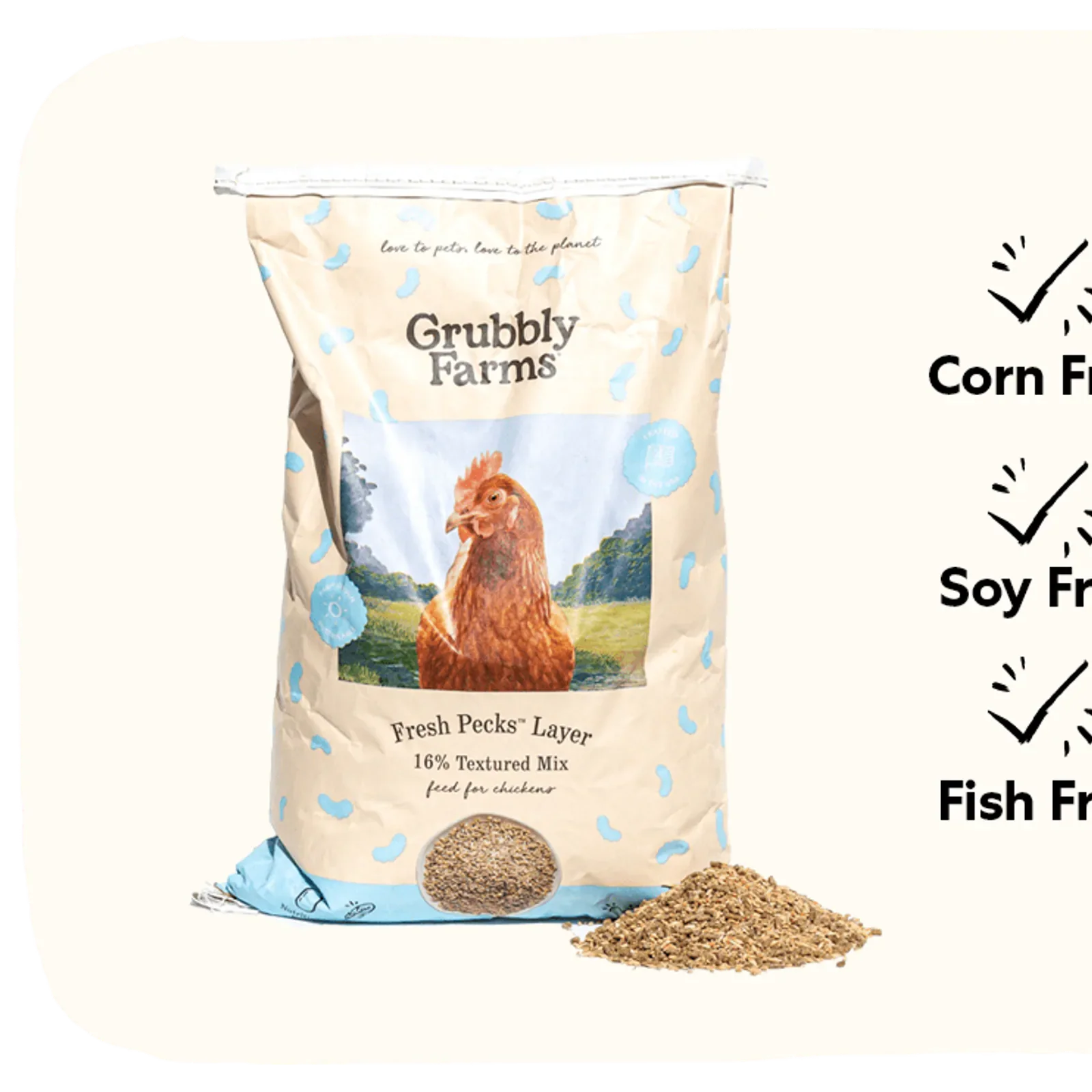 Layer chicken feed with grub protein and whole grains, product image 9