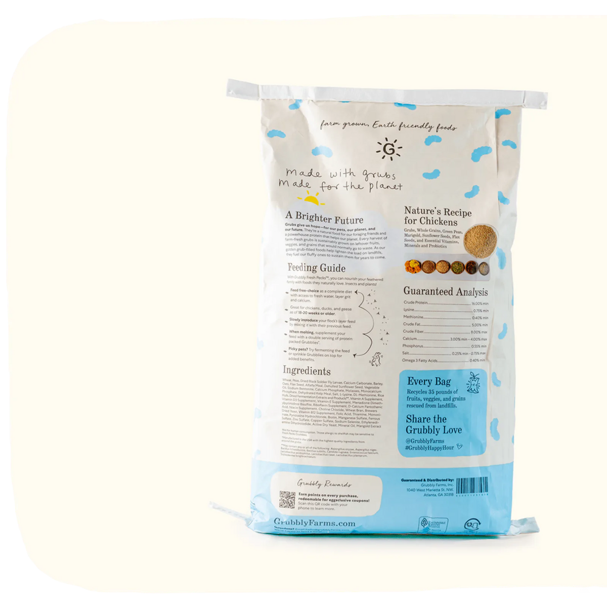 Layer chicken feed with grub protein and whole grains, product image 12
