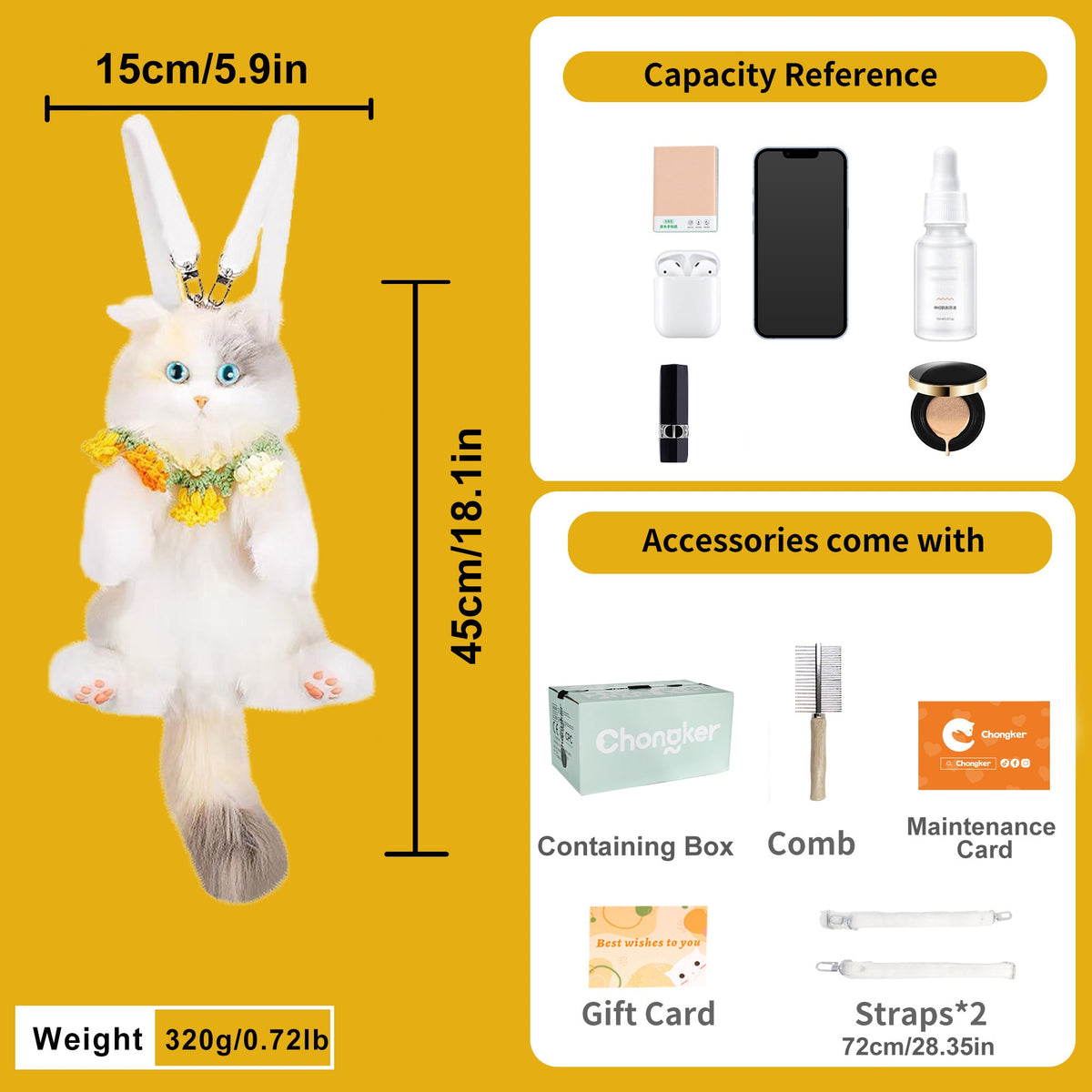 Cat Backpack Mini Calico Plush Kitty Bag for Teens, a Comforting Companion for Calm Moments Wherever You Go