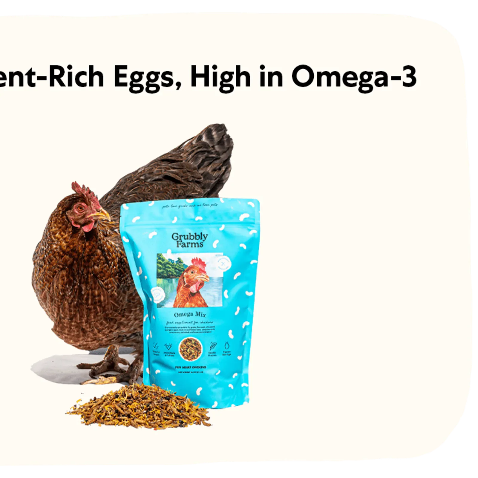 Omega-Rich Chicken Feed Supplement, 1 lb