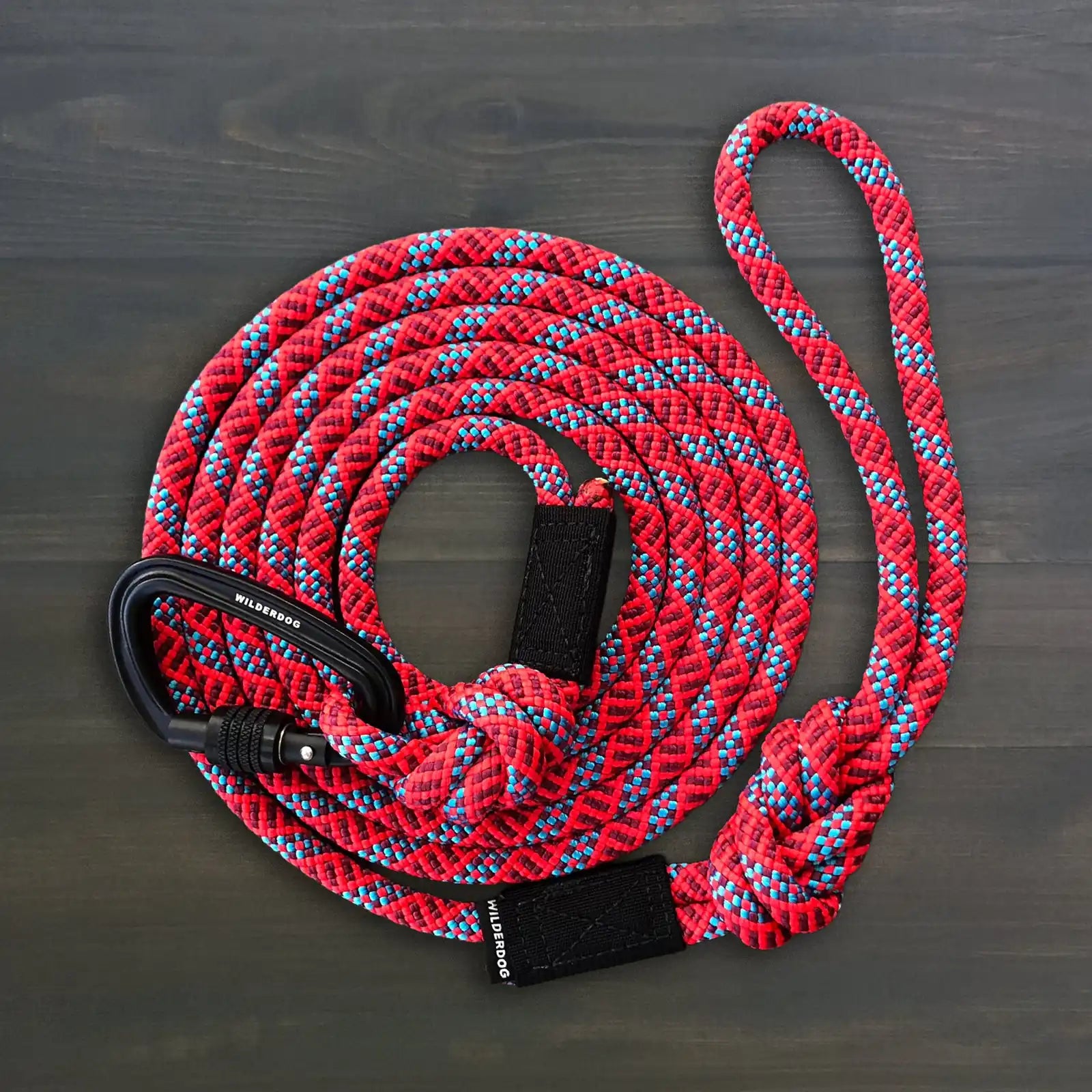 Rope dog leash with locking carabiner for outdoor walks - S84-DOG-P01-V001