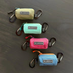 Dog waste bag holder with two mini carabiners